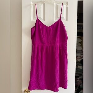 Madewell Fuschia Pink Silk Cami Dress